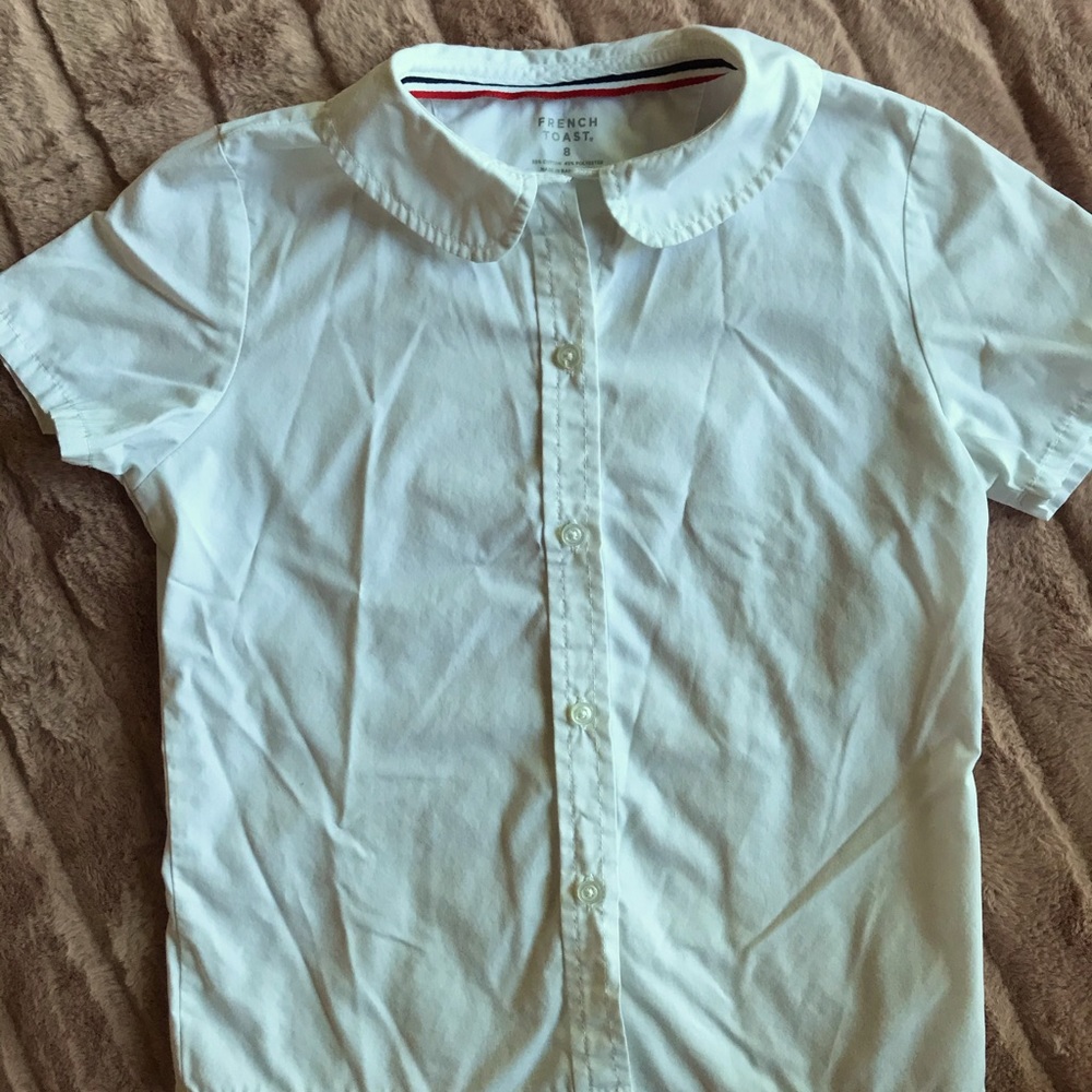 School uniform, button up blouse, Peter Pan collar